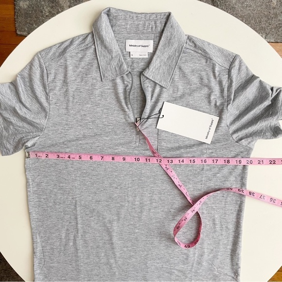 Ministry of Supply Men's Composite Merino Zip Polo Gray Size Small New Stretch - Picture 4 of 9